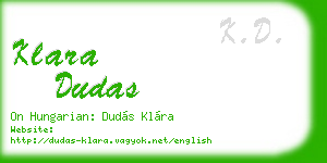 klara dudas business card