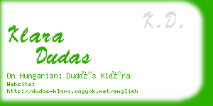 klara dudas business card